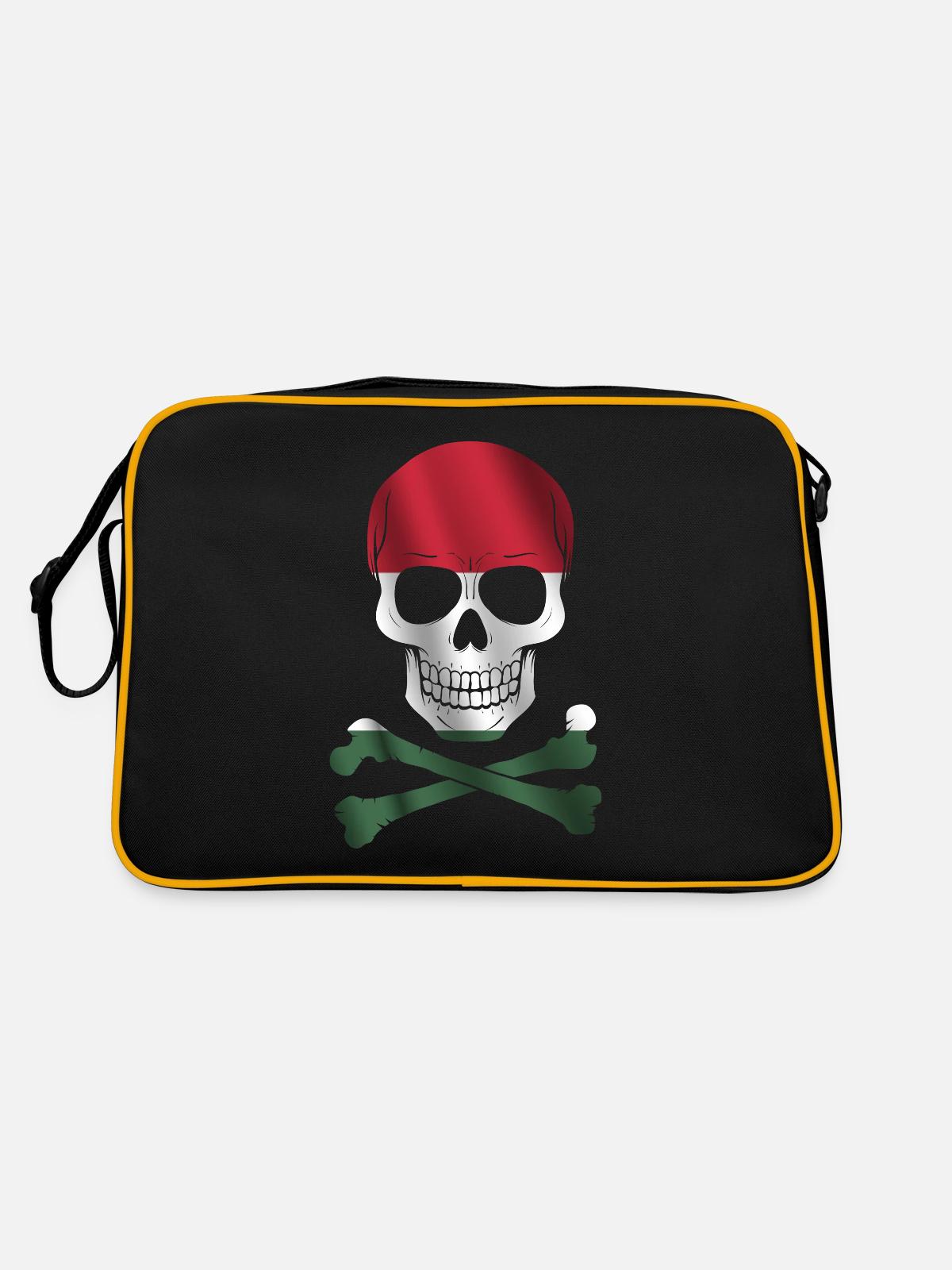 Hungary Flag - Retro Bag - black/gold - Back
