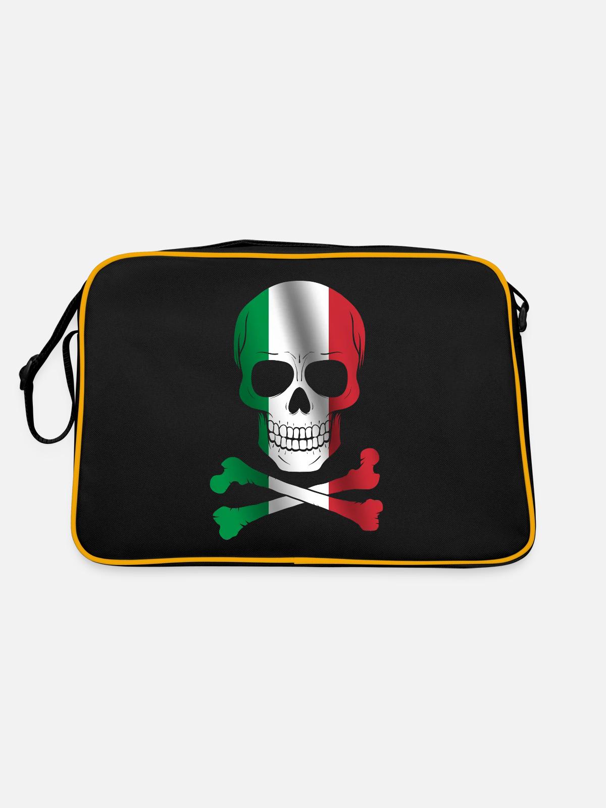 Drapeau de l’Italie - Sac Retro - noir/or - Dos