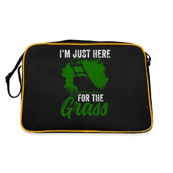I'm just here for the grass mowing lawn grass - Retro Bag - black/gold - Back