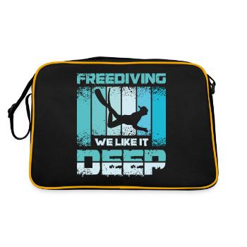 Freediving we like it deep - Retro Tasche - Schwarz/Gold - Hinten