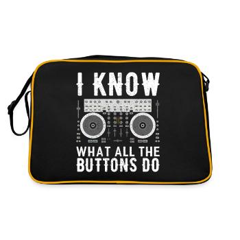 DJ - Retro Tasche - Schwarz/Gold - Hinten