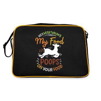 My Food Poops On Your Food - Retro Tasche - Schwarz/Gold - Hinten