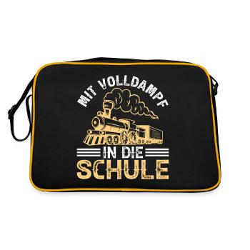SCHULKIND 2022 - EINSCHULUNG - ERSTER SCHULTAG - Retro Tasche - Schwarz/Gold - Hinten