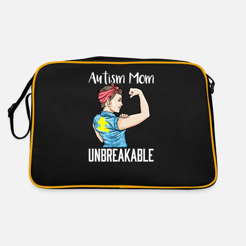 Autism Mom Unbreakable Autistic Child Support - Retro Bag - black/gold