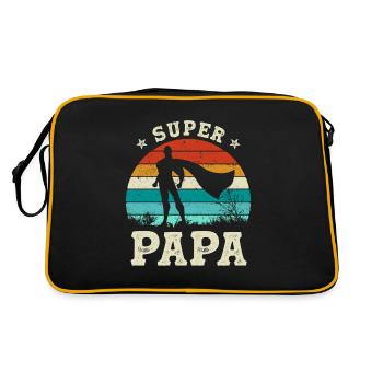 Super Papa Cadeau Super-Héros Fête des Pères - Sac Retro - noir/or - Dos