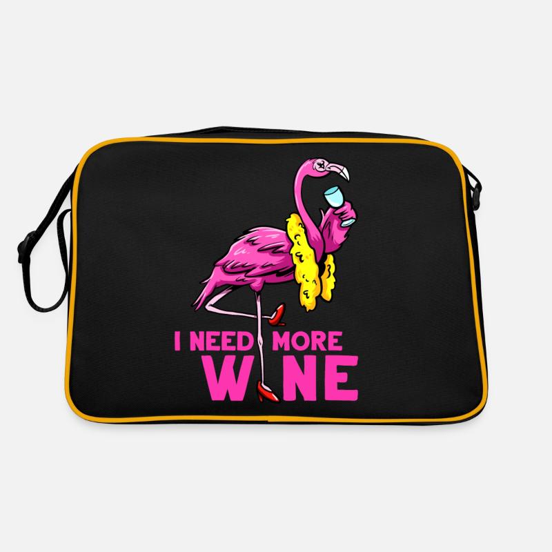 Wine Drinker I Need More Wine Flaningo Wine Retro Bag