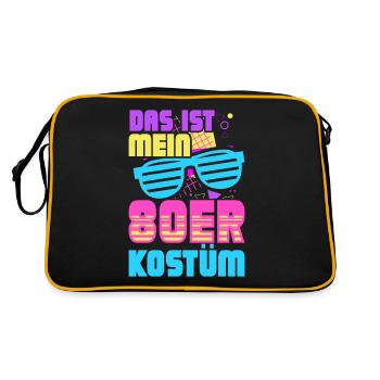 80er Jahre Kostüm Mottoparty 80s Kostüm - Retro Tasche - Schwarz/Gold - Hinten
