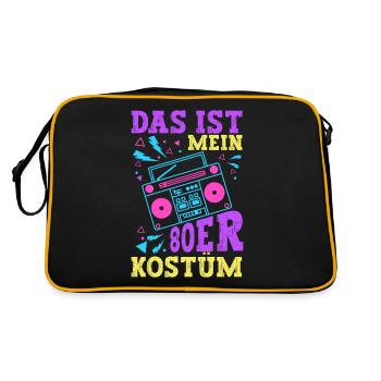 80er Jahre Kostüm Mottoparty 80s Kostüm - Retro Tasche - Schwarz/Gold - Hinten