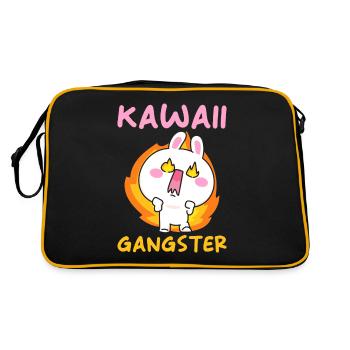 Kawaii Gangster - Retro Tasche - Schwarz/Gold - Hinten