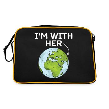 I'm With Her Earth Environment Awareness Earth Day - Sac Retro - noir/or - Dos