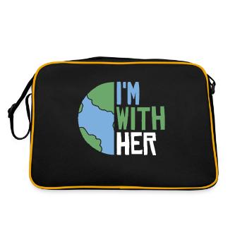 I'm With Her Earth Environment Awareness Earth Day - Sac Retro - noir/or - Dos