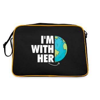 I'm With Her Earth Environment Awareness Earth Day - Sac Retro - noir/or - Dos