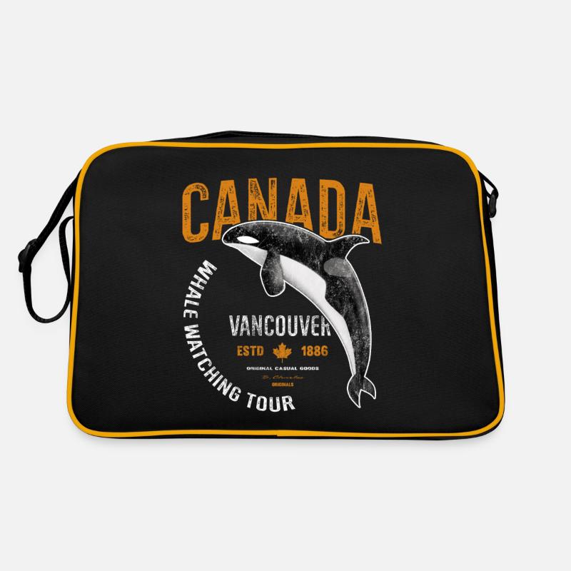 Canada Vancouver Whale Orca Gift - Retro Bag - black/gold