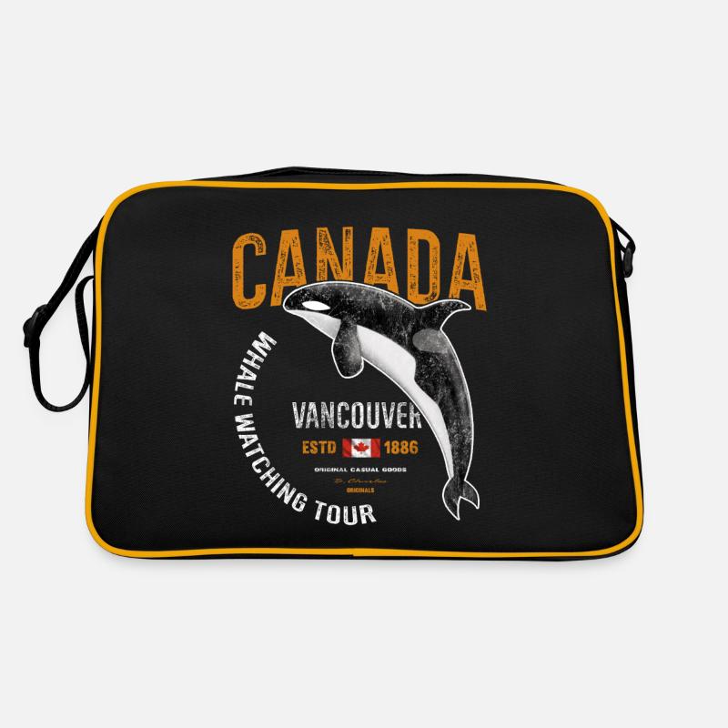 Canada Vancouver Whale Orca Gift - Retro Bag - black/gold