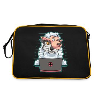 Hacker Wolf In Sheep’s Clothing Cybersécurité - Sac Retro - noir/or - Dos