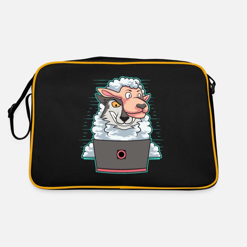 Hacker Wolf In Sheep's Clothing Cybersecurity Retro Bag