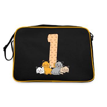 1st birthday - Retro Bag - black/gold - Back