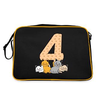 4th birthday - Retro Bag - black/gold - Back