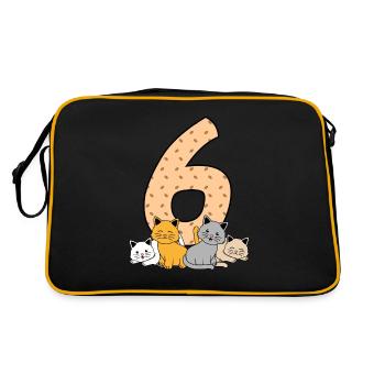 6th birthday - Retro Bag - black/gold - Back