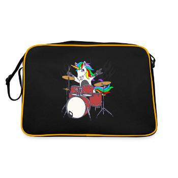 Unicorn Drummer Band Music - Sac Retro - noir/or - Dos