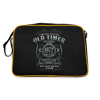 1972 born 50 birthday Old Timer 1972 - Retro Bag - black/gold - Back