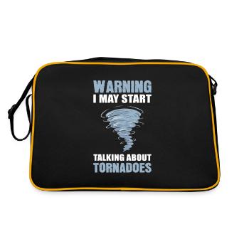 Warning I May Start Talking About Tornados - Retro Tasche - Schwarz/Gold - Hinten