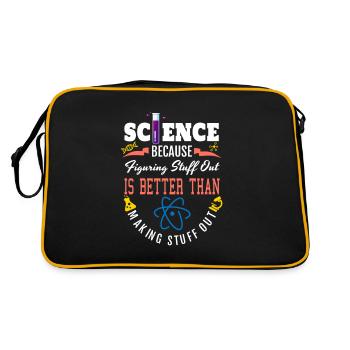 Science Shirt, La science est réelle, la science figure - Sac Retro - noir/or - Dos