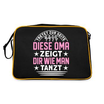Linedance Oma Line Dance Linedancing - Retro Tasche - Schwarz/Gold - Hinten