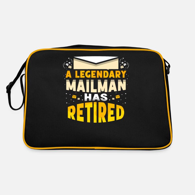 Legendärer Postbote Ist In Rente Ruhestand - Retro Tasche - Schwarz/Gold