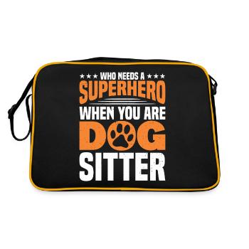 Dog Sitter Dog Sitting Dog Walker - Retro Bag - black/gold - Back