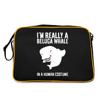 I'm Really A Beluga Whale In A Human Costume - Retro Bag - black/gold - Back