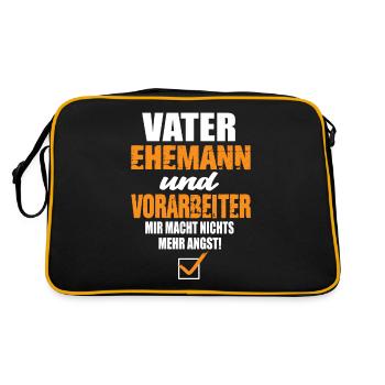 Vater Ehemann und Vorarbeiter - Retro Tasche - Schwarz/Gold - Hinten