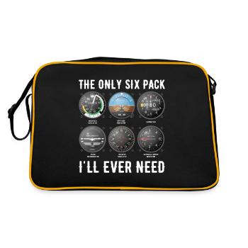 Pilot Airplane Flying Airport Gift - Retro Bag - black/gold - Back