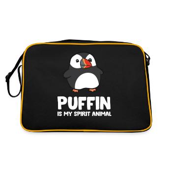 Puffin is my soul animal seabird - Retro Bag - black/gold - Back