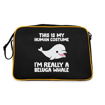This Is My Human Costume I'm Really A Beluga Whale - Retro Bag - black/gold - Back