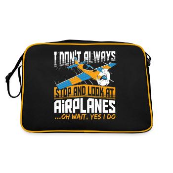 I Don't Always Stop And Look At Airplanes - Retro Bag - black/gold - Back