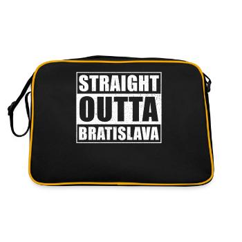 Straight outta Bratislava - Retro Tasche - Schwarz/Gold - Hinten