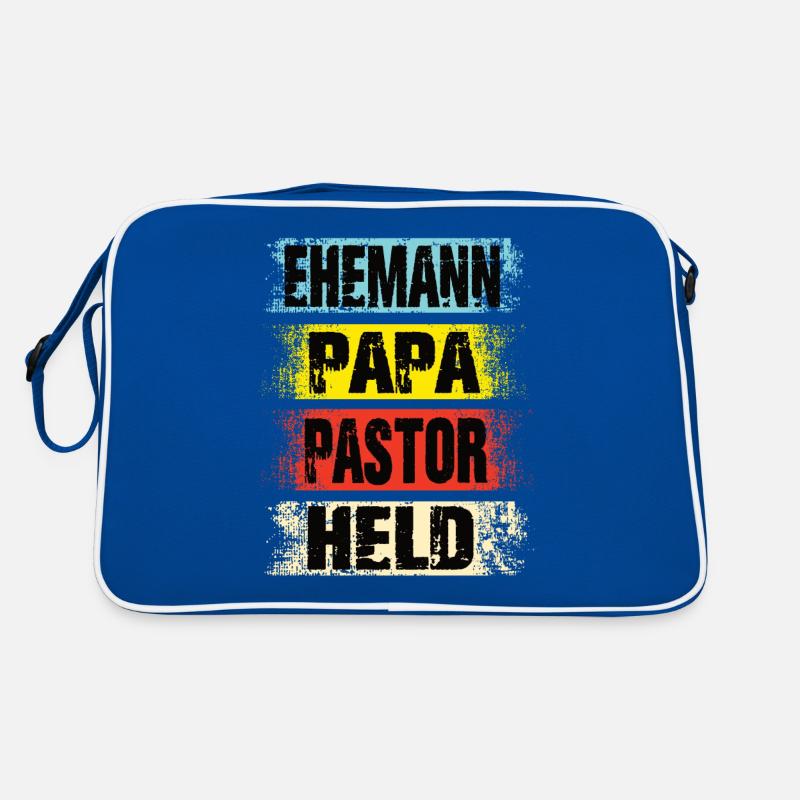 Ehemann Papa Pastor Held Retro Tasche