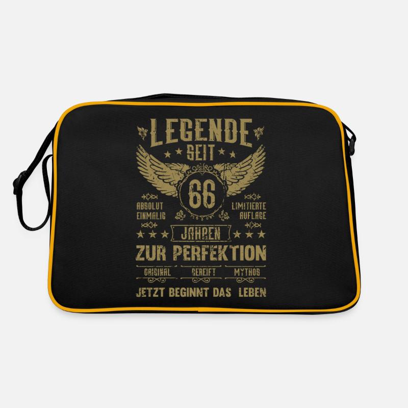 Legende seit 66 Jahren 66. Geburtstag - Retro Tasche - Schwarz/Gold