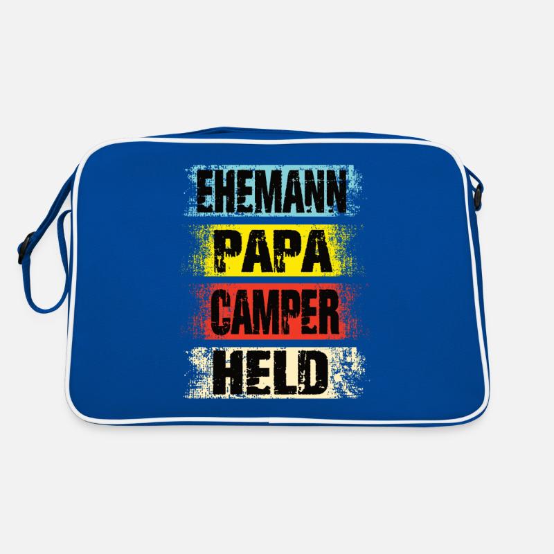 Ehemann Papa Camper Held Retro Tasche