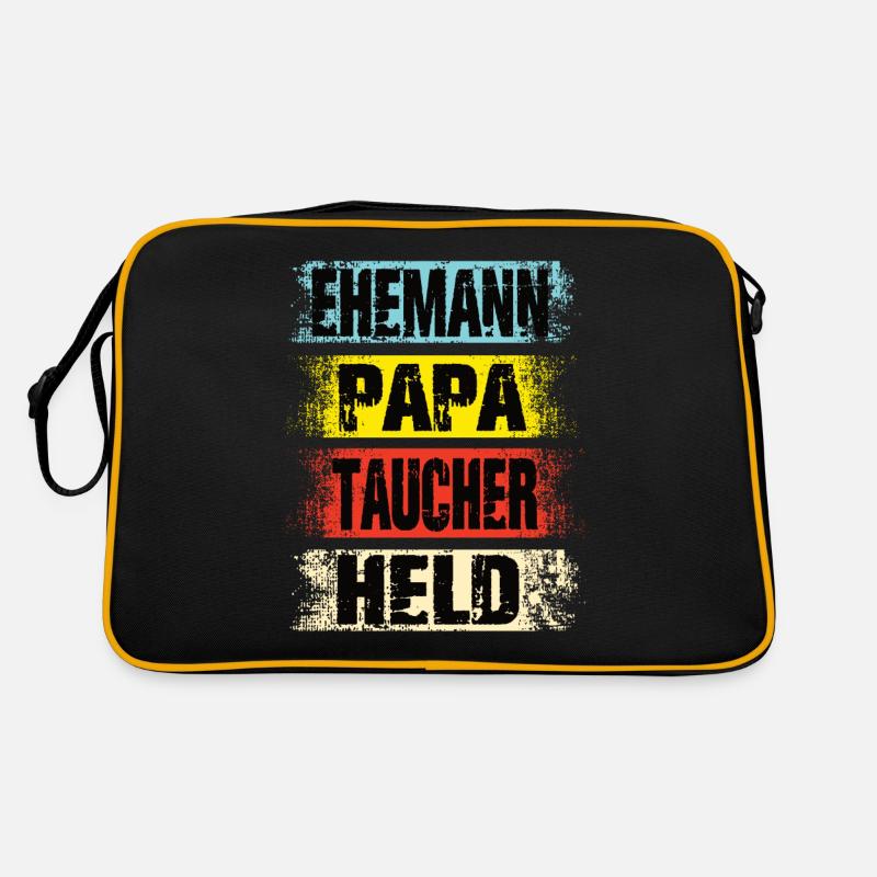 Ehemann Papa Taucher Held Retro Tasche