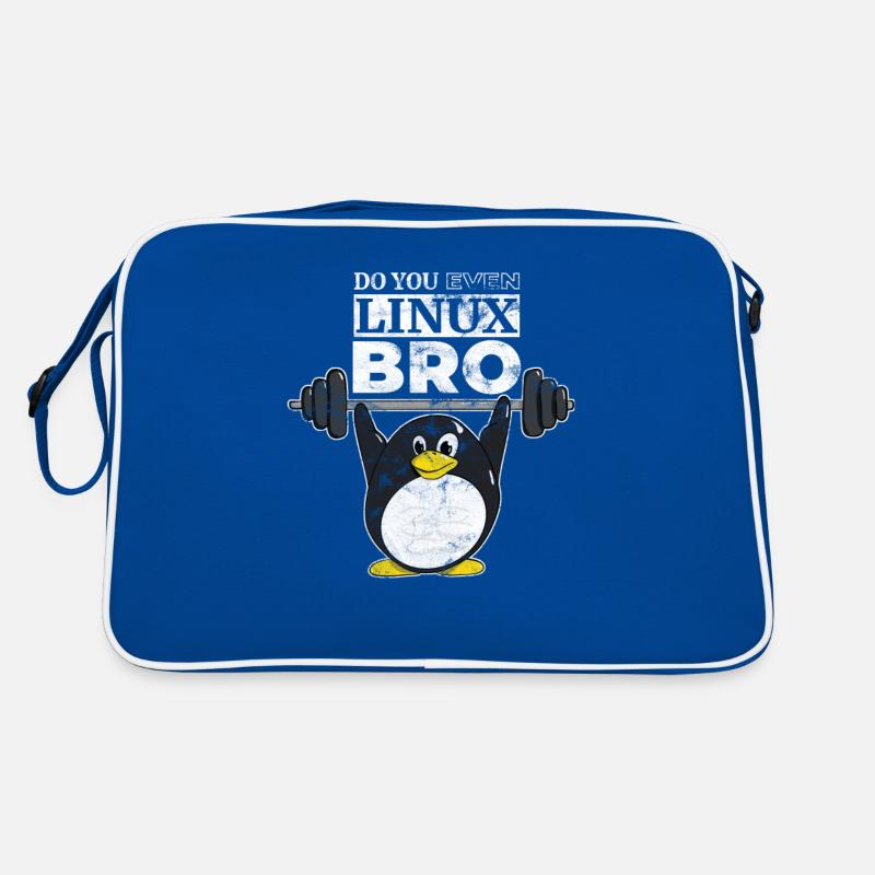 Do You Even Linux Bro Linux Pinguin hebt Gewichte Retro Tasche