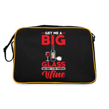 Red wine Bring me a big wine glass - Retro Bag - black/gold - Back