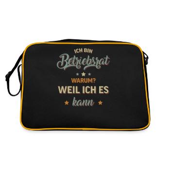 Betriebsrat Arbeitnehmer Vertreter Gewerkschaft - Retro Tasche - Schwarz/Gold - Hinten
