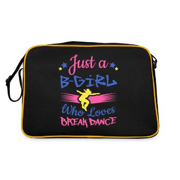 Breakdancer B-Mädchen, das Breakdance liebt - Retro Tasche - Schwarz/Gold - Hinten