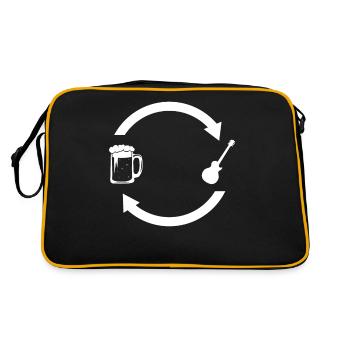 Flèches de chargement de bière et guitare - - Sac Retro - noir/or - Dos