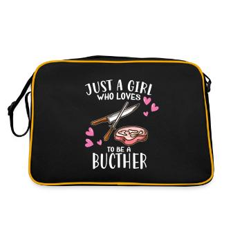 Meat Lover Just A Girl Who Loves To Be A Butcher - Retro Bag - black/gold - Back