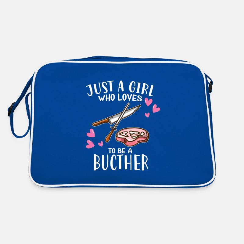 Just A Girl Metzger Schlachter Fleisch Fleischer Retro Tasche