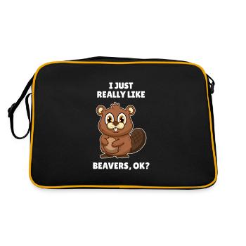 J’aime vraiment Beavers Biber - Sac Retro - noir/or - Dos