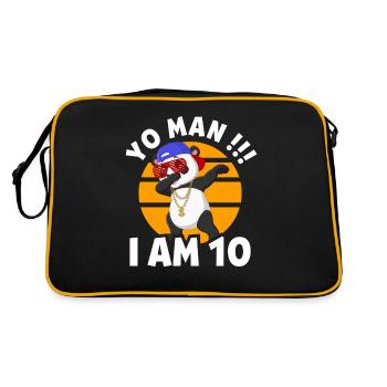 10ème anniversaire Jeune Dabbing Panda Hip Hop - Sac Retro - noir/or - Dos